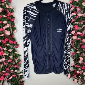 Axesea Black Full Zip Surfing Swimming Rash Guard Womene 12 Casual Outdoor Swim